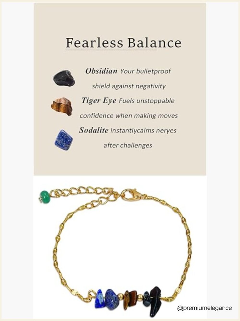 Natural Crystal Beaded Adjustable Bracelet - Healing Stone Jewelry for Women